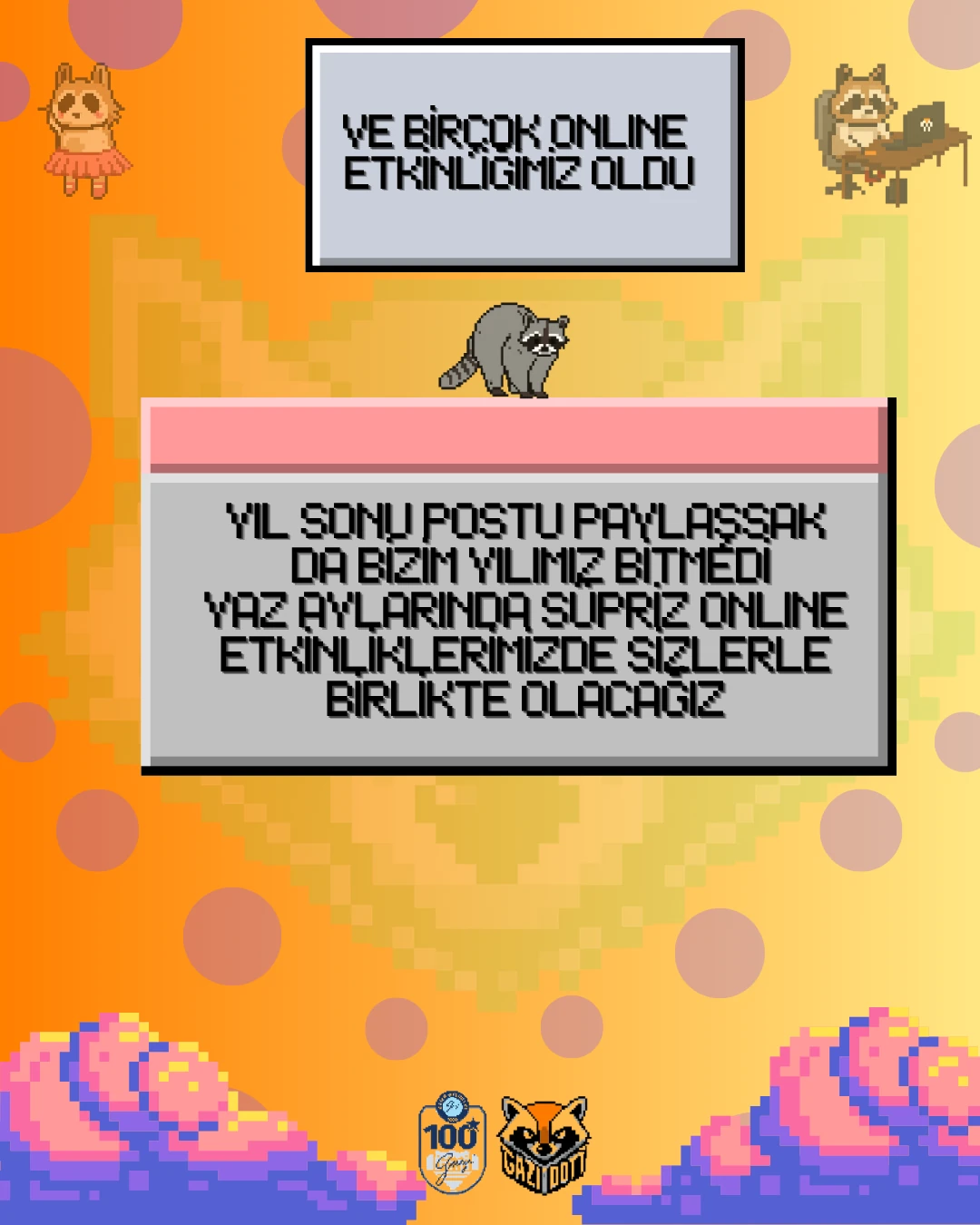 Yıl sonu mesajı ve gelecek online etkinlik duyurusu