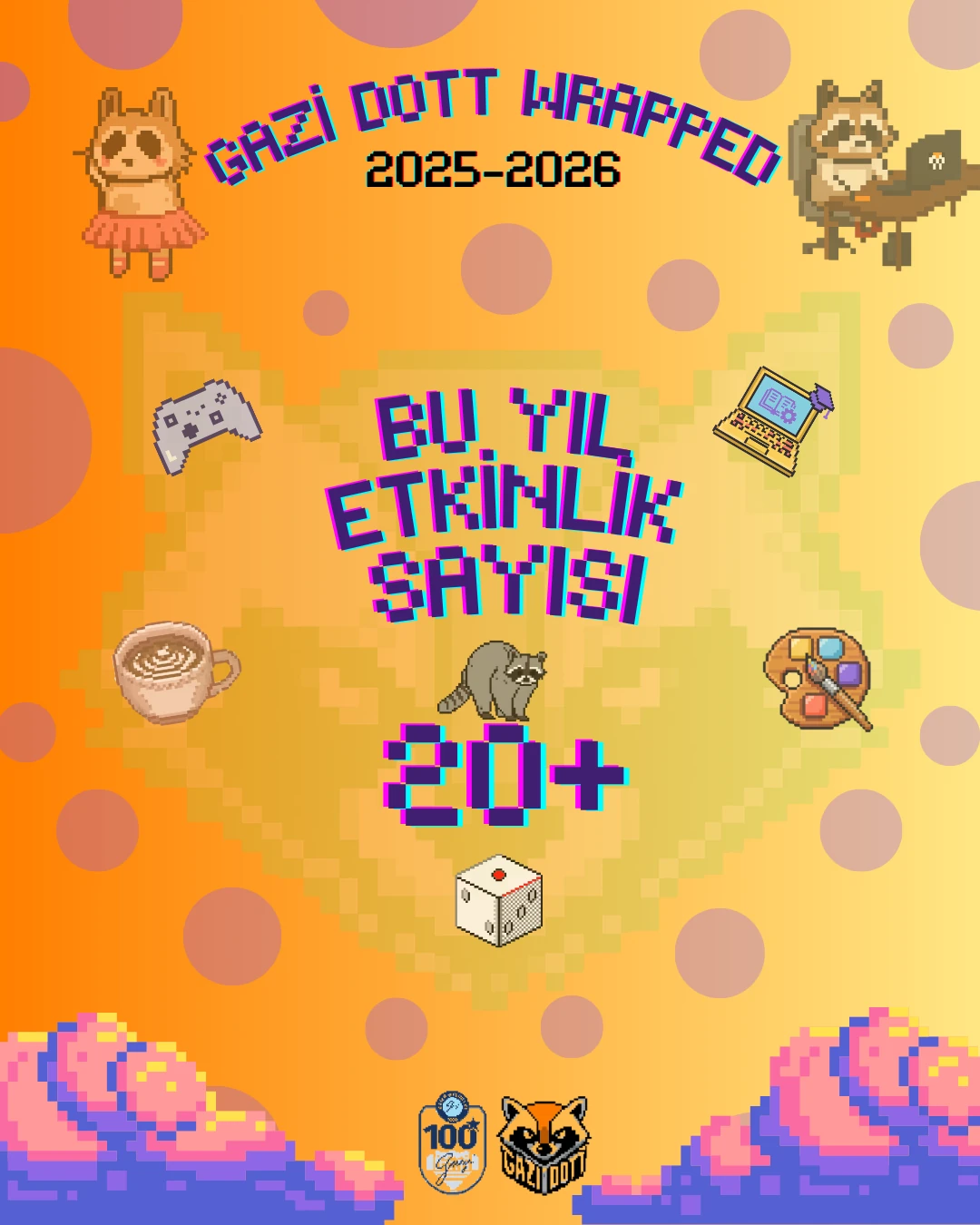 Bir yılda 20'den fazla etkinlik düzenlendiğini anlatan Wrapped görseli